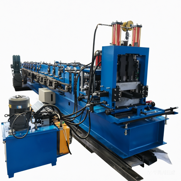 Automatic C Purlin Roll Forming Machine 15 rows 50-200mm Adjustable CZ Shape Steel Making Machine
